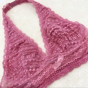 Victoria’s Secret Lace Balletcore Mauve Halter Bralette